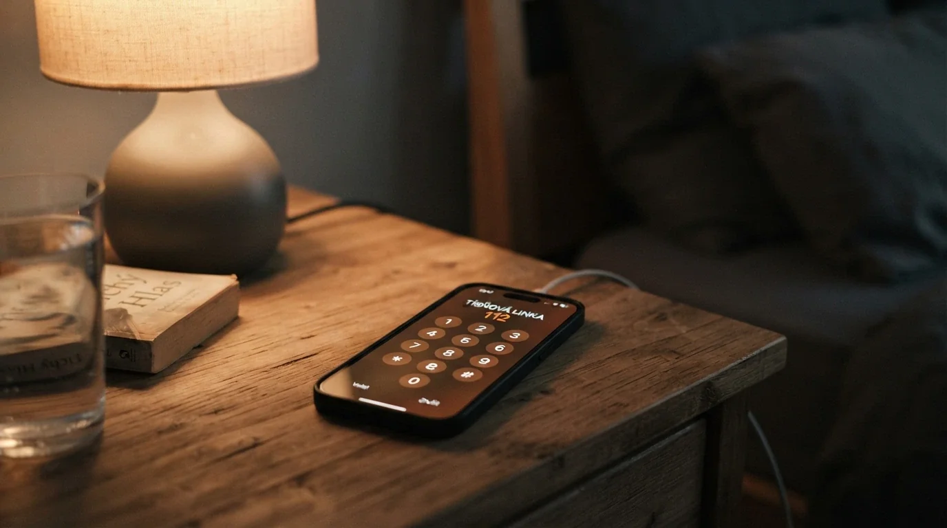 Telefon s vytočeným číslem 777 477 877 a logem Společnosti Podané ruce, v pozadí webová stránka s kontakty Center Naberte kurz