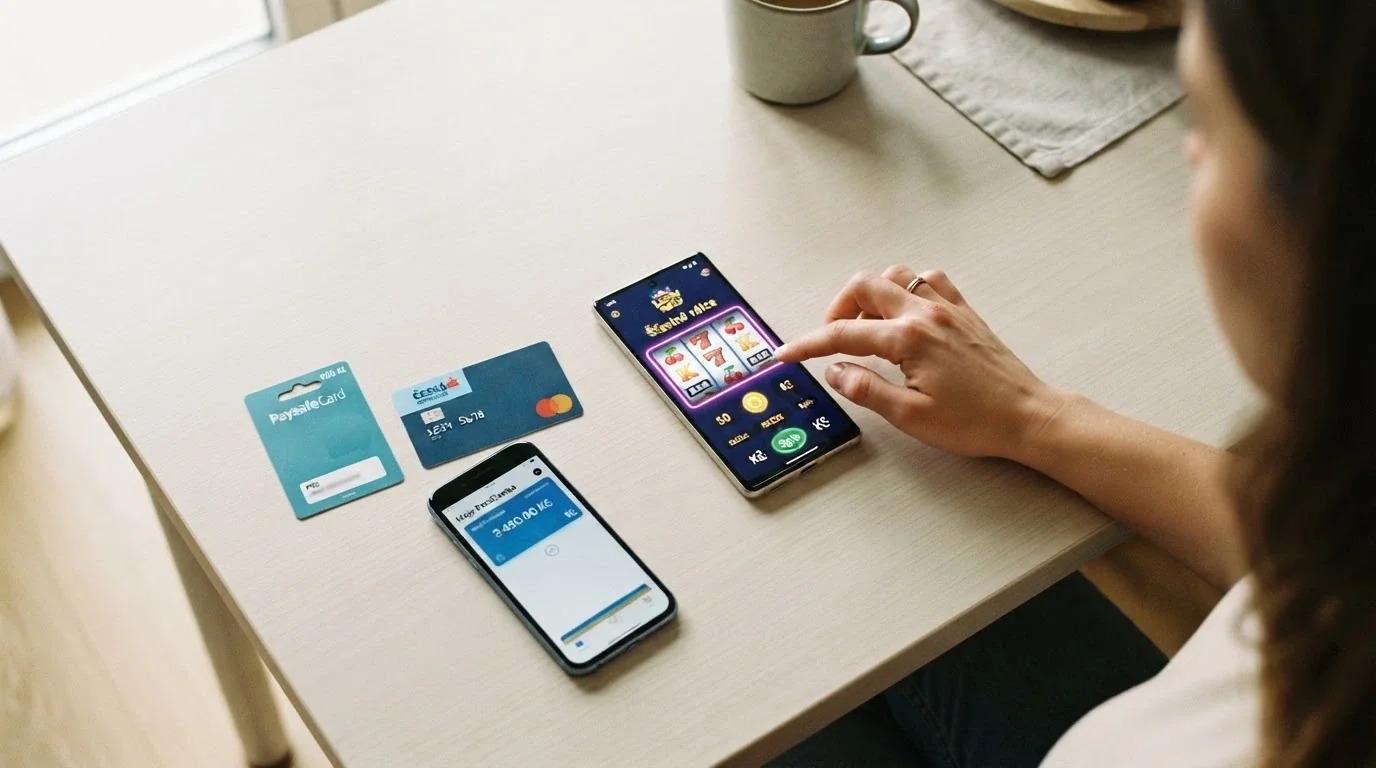 Tři platební nástroje vedle sebe: kartička Paysafecard, mobil s aplikací Aircash, platební terminál