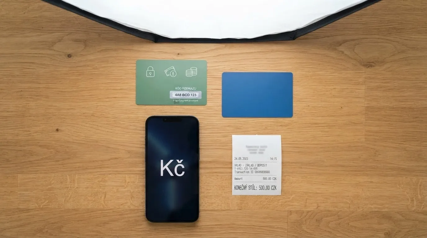 Koláž platebních metod — Paysafecard kupon, mobil s Aircash aplikací, platební karta, logo Skrill