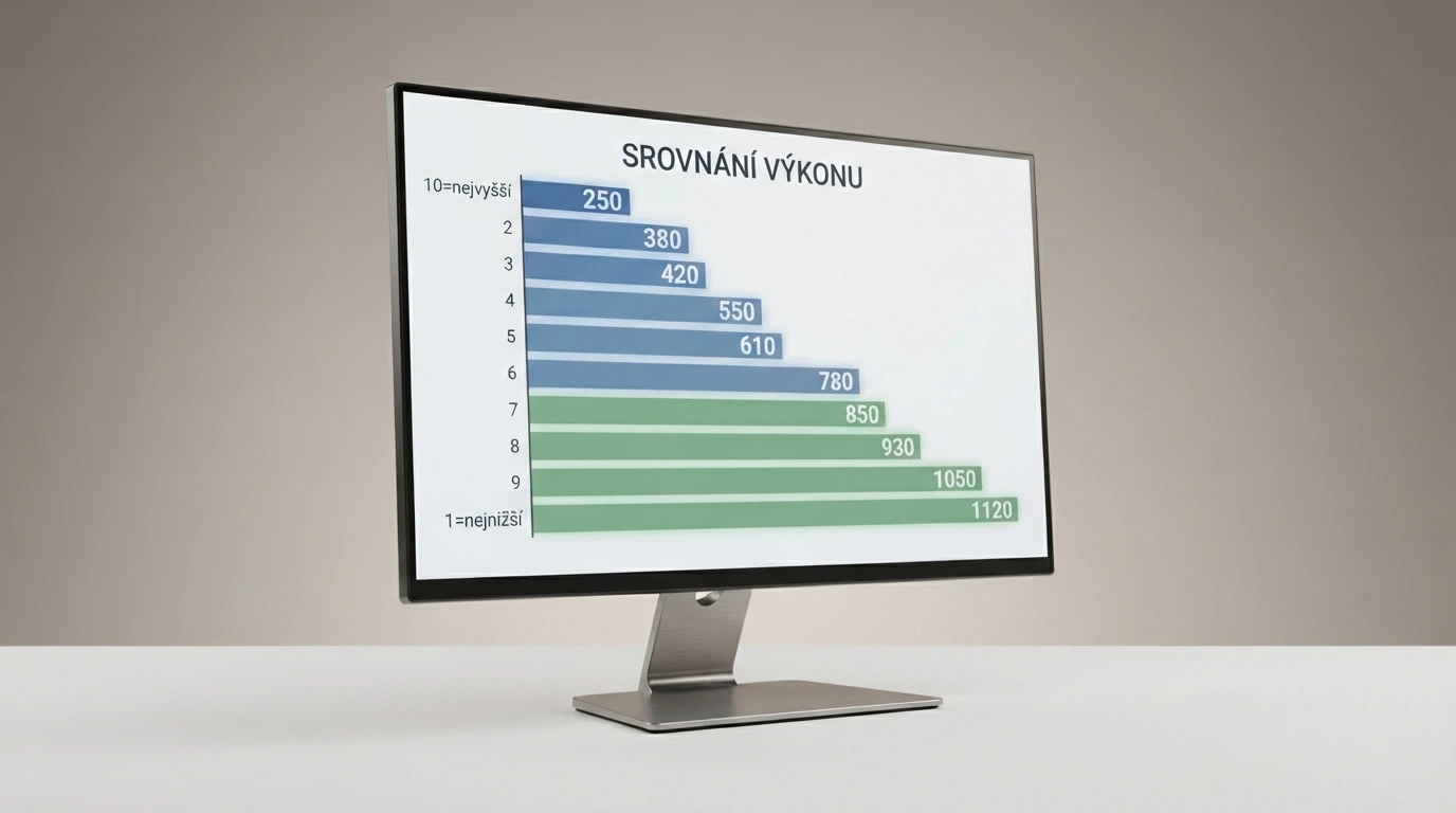 Srovnávací tabulka na monitoru s logy českých licencovaných kasin a počty free spinů vedle každého z nich