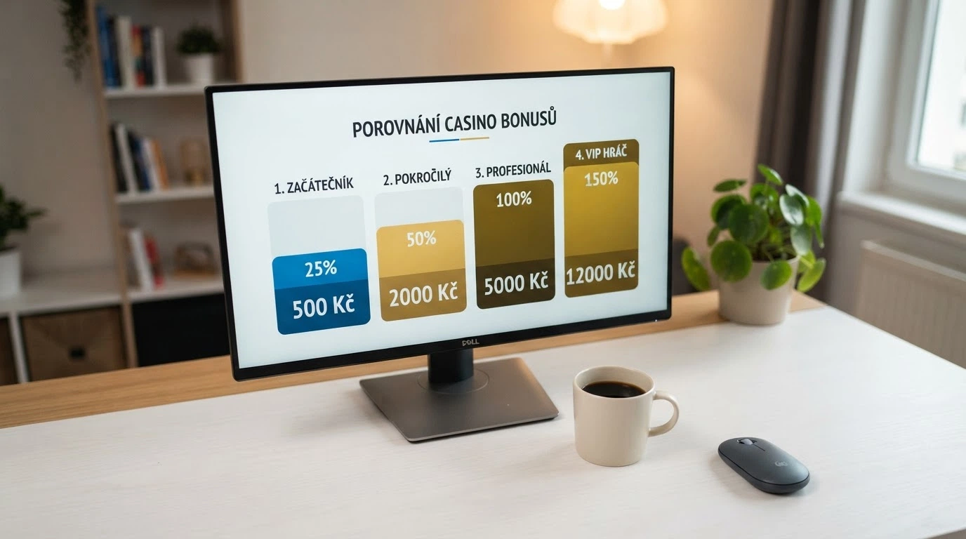 Srovnávací tabulka deseti online casin na monitoru