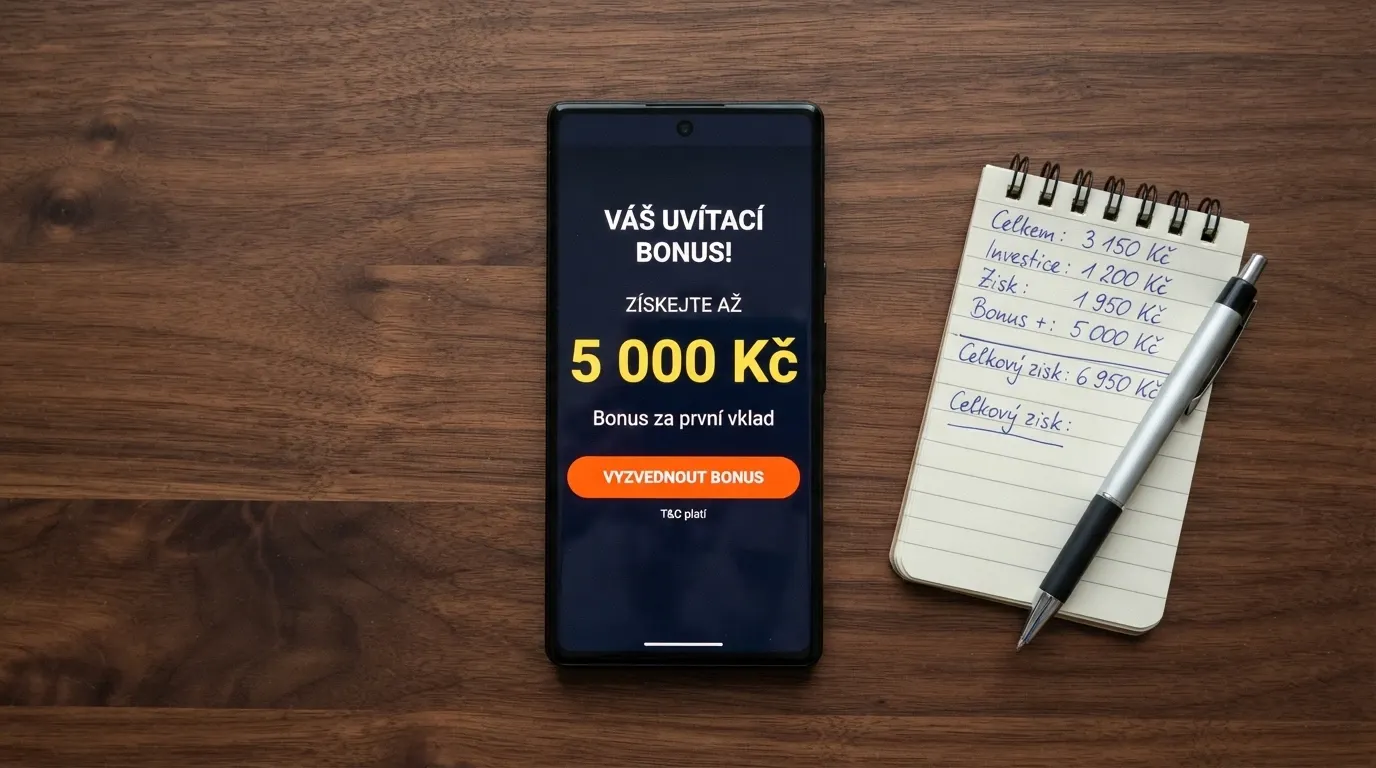 Zvětšený detail podmínek protočení bonusu na obrazovce mobilního telefonu